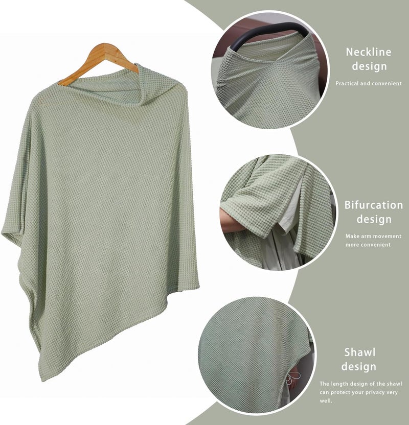 BEWDIO Nursing Cover for Breastfeeding, Soft Breathable Privacy Poncho, Portable Breast Feeding Covers for Women - Image 3